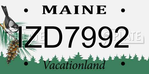 IZD7992 Maine License Plate