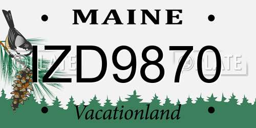 IZD9870 Maine License Plate