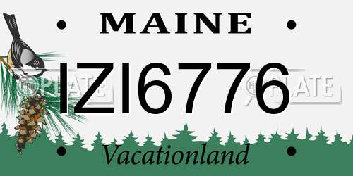 IZI6776 Maine License Plate