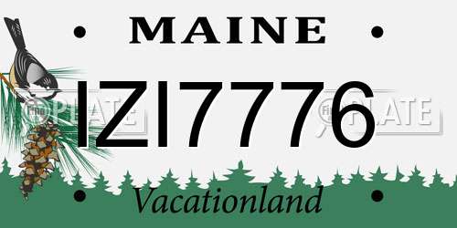 IZI7776 Maine License Plate