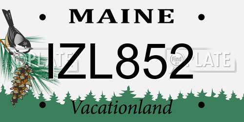 IZL852 Maine License Plate