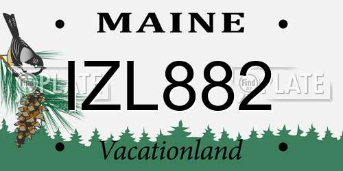 IZL882 Maine License Plate