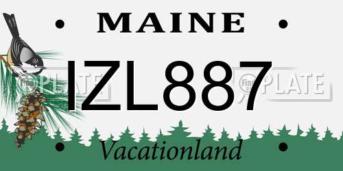IZL887 Maine License Plate