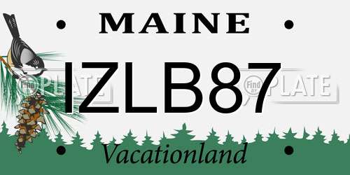 IZLB87 Maine License Plate