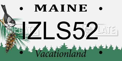 IZLS52 Maine License Plate