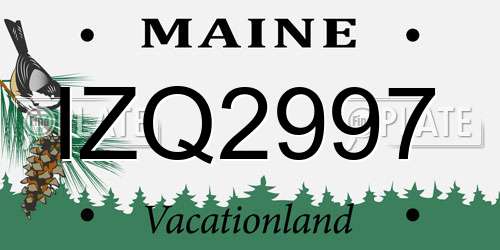 IZQ2997 Maine License Plate