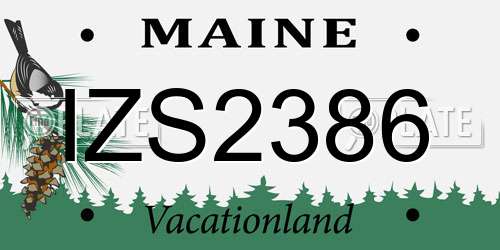IZS2386 Maine License Plate
