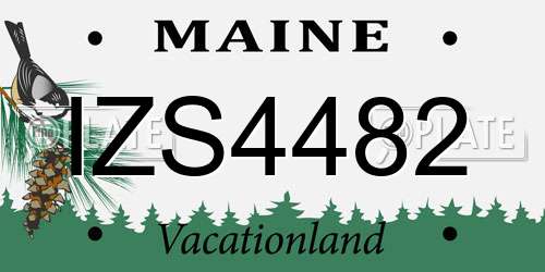 IZS4482 Maine License Plate