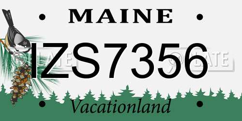 IZS7356 Maine License Plate