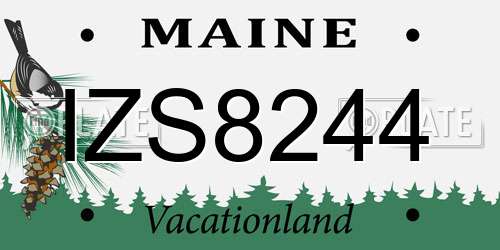 IZS8244 Maine License Plate