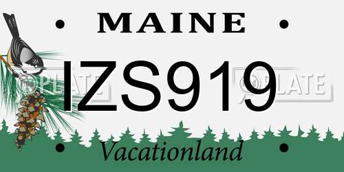 IZS919 Maine License Plate