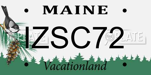 IZSC72 Maine License Plate
