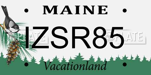 IZSR85 Maine License Plate