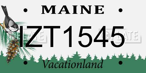 IZT1545 Maine License Plate