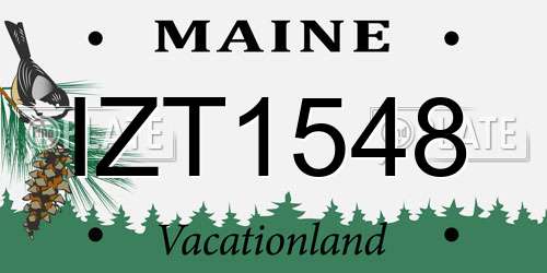 IZT1548 Maine License Plate