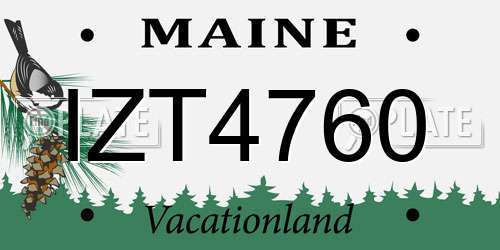 IZT4760 Maine License Plate