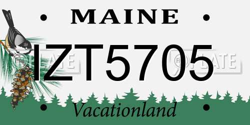 IZT5705 Maine License Plate