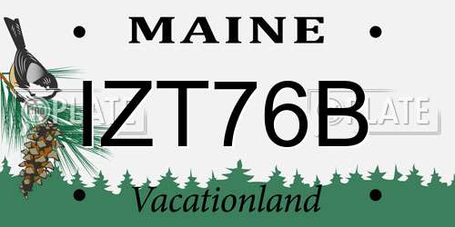 IZT76B Maine License Plate