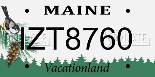 IZT8760 Maine License Plate