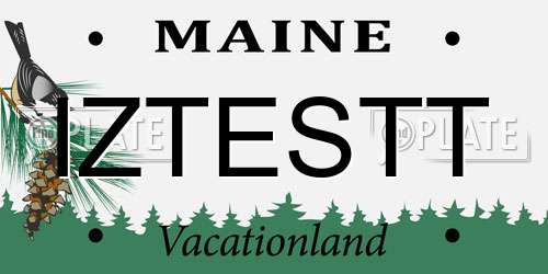 IZTESTT Maine License Plate
