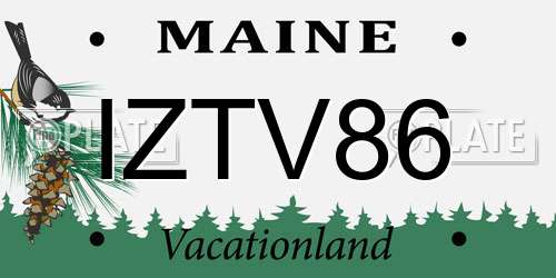 IZTV86 Maine License Plate