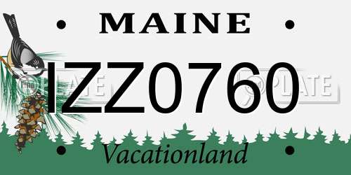 IZZ0760 Maine License Plate