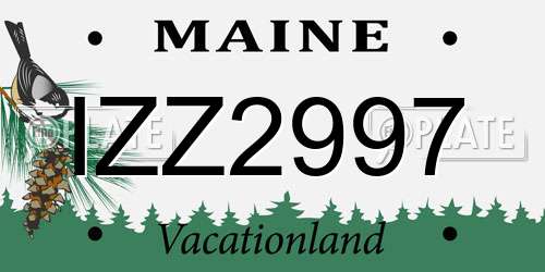 IZZ2997 Maine License Plate