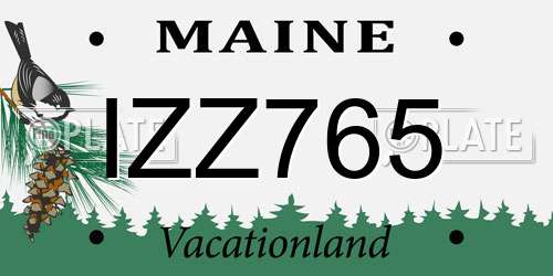 IZZ765 Maine License Plate