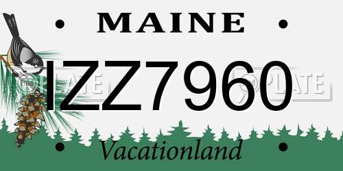 IZZ7960 Maine License Plate