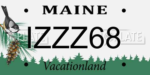 IZZZ68 Maine License Plate