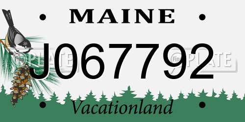 J067792 Maine License Plate