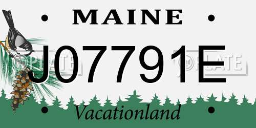 J07791E Maine License Plate