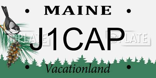 J1CAP Maine License Plate