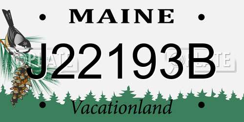 J22193B Maine License Plate
