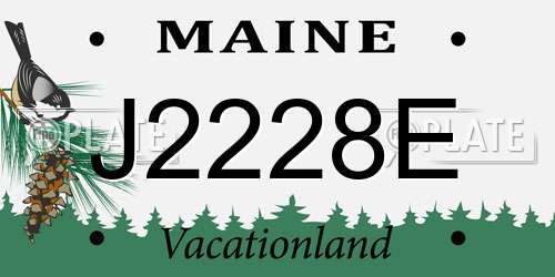 J2228E Maine License Plate