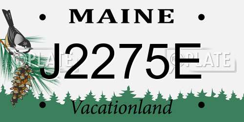 J2275E Maine License Plate