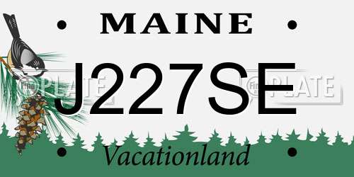 J227SE Maine License Plate