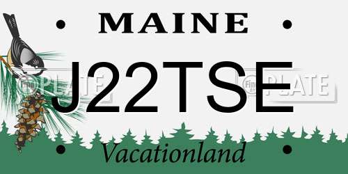 J22TSE Maine License Plate