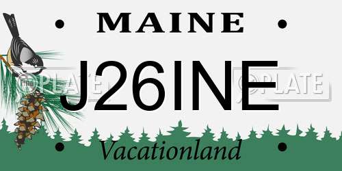 J26INE Maine License Plate