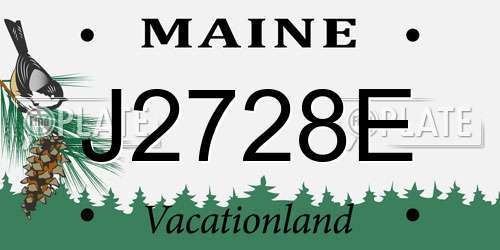 J2728E Maine License Plate
