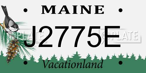 J2775E Maine License Plate