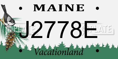 J2778E Maine License Plate