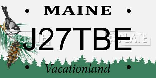 J27TBE Maine License Plate