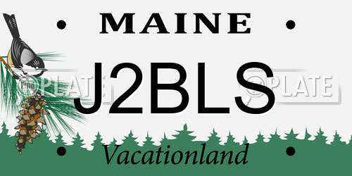 J2BLS Maine License Plate