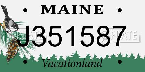 J351587 Maine License Plate
