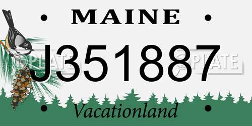 J351887 Maine License Plate