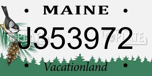 J353972 Maine License Plate