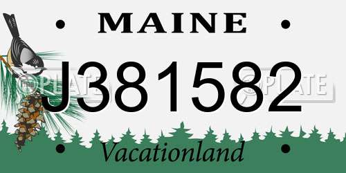 J381582 Maine License Plate
