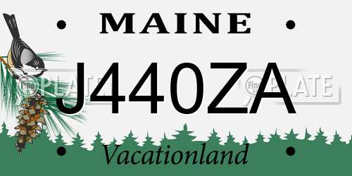 J440ZA Maine License Plate