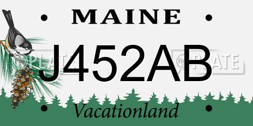 J452AB Maine License Plate